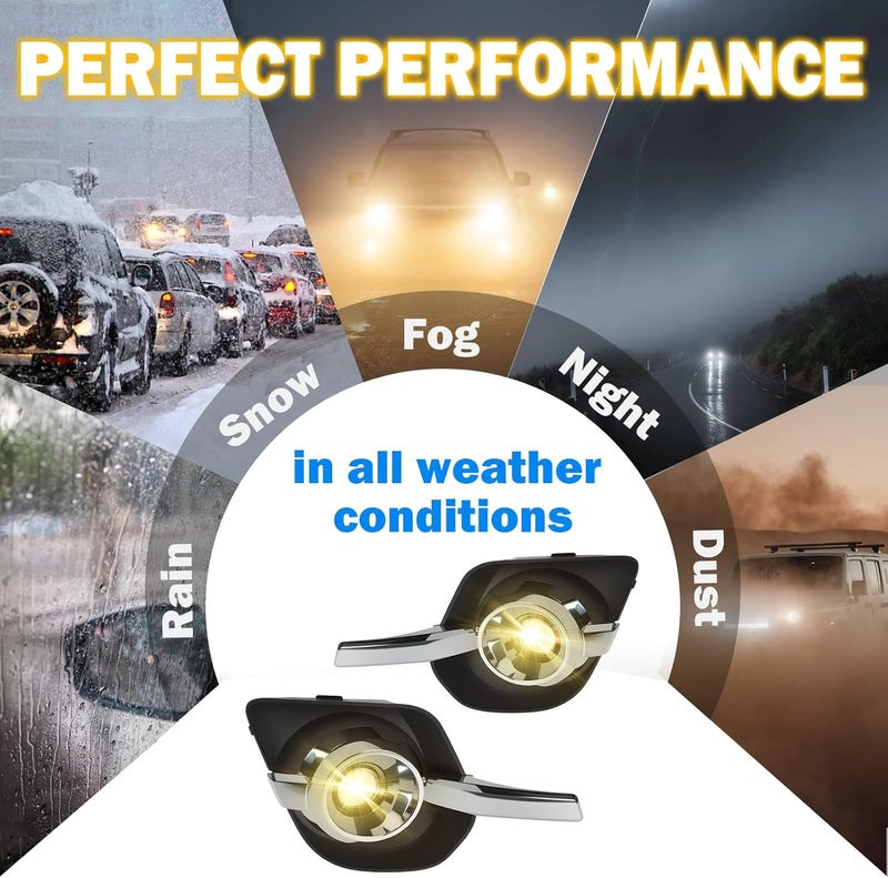 BOXLIGHT Fog Lights Replacement for 2010 2011 2012 2013 2014 2015 2016 Equinox with H11 12V 35W Halogen Bulbs & Wiring Harness Kit (Clear Lens) - Image 3